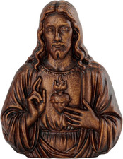 Handmade Wooden Sacred Heart of Jesus Statue Wall Decor-6 Inch picture