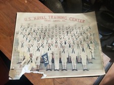 Vintage WWII World War 2 Group 307 U.S. Naval Training Center IL B/W Photo picture