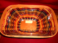 2009 LONGABERGER MULTI-COLOR SOFT RECTANGULAR BOWL BASKET & PROT PARTY READY picture