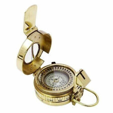 Functional Working Vintage Prismatic Military Polished Brass Finish Compass Item picture