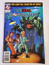 The Real Ghostbusters # 1 (1988 Now) Rare Newsstand w/ Pin-Up Poster Minty picture