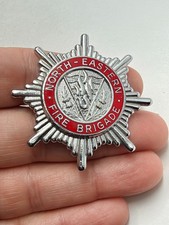 Obsolete North Eastern Fire Brigade Cap Badge Scotland Firefighting Pin Vintage picture