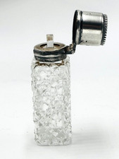 Antique Victorian Charles May Cut Glass Perfume Scent Bottle with .925 Sterling picture