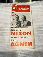Vintage Vote Republican Re-Elect Richard Nixon Spiro Agnew Brochure picture