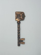 Vintage USSR Soviet Souvenir Key Pskov Coat of Arms Cast Aluminum 150mm Rare picture