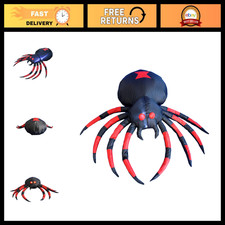 4 FT Halloween Inflatable Spider, Black Red picture