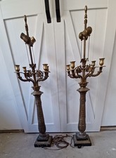 PAIR OF TALL WARREN KESSLER Original 2 light 4 BRANCH CANDELABRA TABLE LAMPS picture