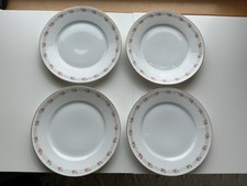 4 Vintage Jaeger & Co. Bavaria Porcelain Plate With Pink Rose Floral Motif picture