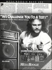 Van Halen Michael Anthony 1986 Mesa Boogie Bass 400 Guitar Amp b/w print picture