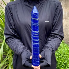 2.44LB Large Natural Lapis lazuli quartz crystal obelisk point wand aura healin picture