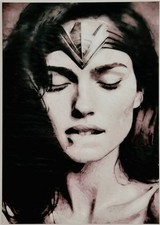 Wonder Woman in Ecstasy - ACEO Signed 1:1 OOAK Original Art Card by Rivera picture