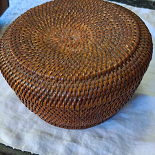Antique Woven Basket With Lid picture