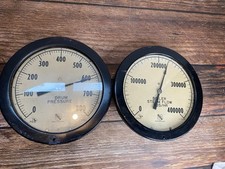 Vintage Ashcroft Drum/ Boiler PSIG Pressure Gauge Cast Iron Heavy Steampunk picture