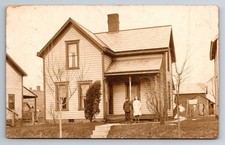 Young Man, Woman, in front of House, Real Photo, RPPC, Vintage Postcard picture