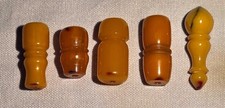 5 Imam Antique Amber Bakelite Beads 18 Grs picture