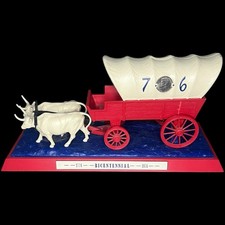 Vintage 1976 Bicentennial Covered Wagon & Oxen Model Proto-Plastic Bank 17.5” picture