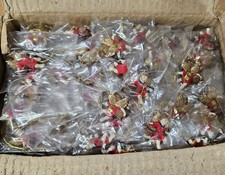 Bulk Lot of 288 Vintage Miniature Red Plastic Angel Craft Christmas Ornaments picture