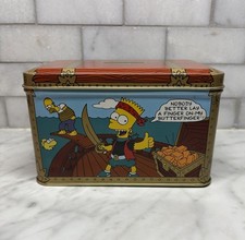 Vintage 1992 Bart Simpson Tin Bank Pirate Butterfinger Nestle Chocolate Candy picture