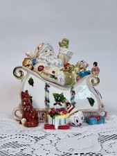 Waterford Holiday Heirlooms Georgian Santa Candy Jar Sleigh in Original Box picture