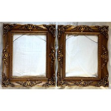 2 Vintage Ornate Baroque Style Wood Frame 19