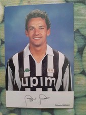 VINTAGE JUVENTUS FOOTBALL ROBERTO BAGGIO POSTCARD PHOTO  picture