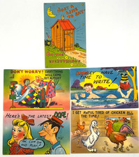 Vintage 1940s 50s Comic Linen Postcards Lot of 5 Roadside Souvenir Humor picture