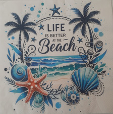 2 individual Paper Decoupage NAPKINS -BEACH LIFE SEALIFE SHELLS 1 MOTIF picture