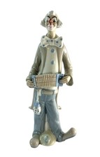 Vintage Casades Spain Porcelain Clown Accordion Player Figurine 11” picture