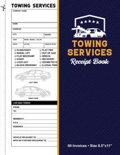 Towing Services Receipt Book: 60 Invoices 8.5