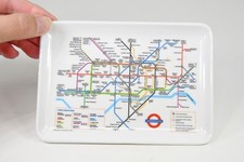 Vintage Melamaster London Underground Transport Map Trinket Tray Platter 4 x 6