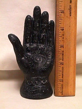 PALMISTRY Palm Reading Statue HAND engrave psychic eye fortune telling 5.25