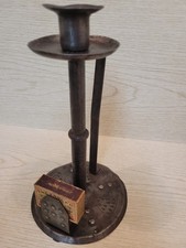 Hugo Berger Goberg German Ironworks Candle Holder Matchbox Safe Brutalist Vtg picture
