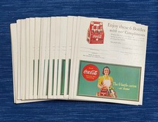 VTG Lot 40 1950s Coca Cola Free 6 Pack Carton Card Coupon MCM Coke Advertising picture