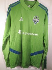Adidas Authentic MLS SEATTLE SOUNDERS Long Sleeve Green Team Jersey Size Medium picture