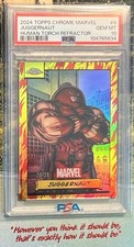 Juggernaut 2024 Topps Chrome Marvel Human Torch Refractor /39 SSP PSA 10 Pop 1 picture