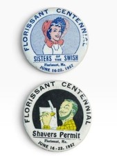 Vintage Florissant Missouri Centennial Vintage 1957 Pinback Button Set picture