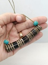 Himalayan Indo Agate  Old Genuine Ancient Longevity Multi Lines  Good Luck  Bead picture