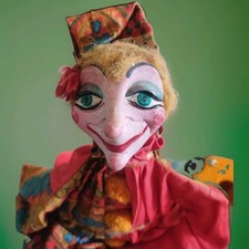 Vintage 1970s Elisa Morrison Handmade Jester Marionette Puppet 14