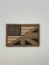 USA UK Flag British American Flag Morale Patch 1PC Hook Backing  3