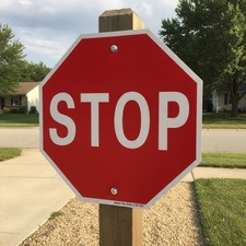 12-Inch Reflective Stop Sign - Durable, Weatherproof Aluminum for Safety & Style picture