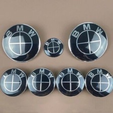 Original 7PCS For B-M-W 50th Anniversary HubCaps Steering Wheel Emblem Badge Set picture
