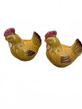 Vintage Ceramic Rooster Chicken Salt and Pepper Shaker Set picture