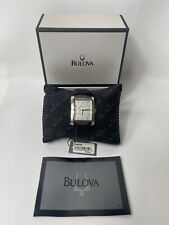 VINTAGE DISNEY BULOVA WRISTWATCH MICKEY MOUSE SILHOUETTE LEATHER BAND 96A29 BNIB picture