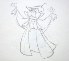 1959 SLEEPING BEAUTY MOCK PRINCE Walt Disney ORIGINAL PRODUCTION cel DRAWING owl picture