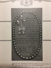 Vintage 1924 Artificial Pearl Jewelry Orienta Leys Christie New York Ad picture