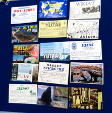 300 ham radio operatpr qsl cards from all over world  picture