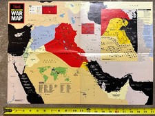 Gulf War Map 1991 From Time Magazine Double Sided New picture
