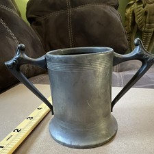 Stieff Pewter Silver Two-Handled Mug Steel Plate Marked Made in USA 851 picture