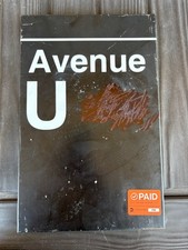 Authentic NYC MTA Subway Station Avenue U Sign w/ Certificate & Mounting Plate picture