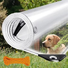 20mil Clear Tarp with Grommets 8X10ft Clear Tarps Heavy Duty Waterproof picture